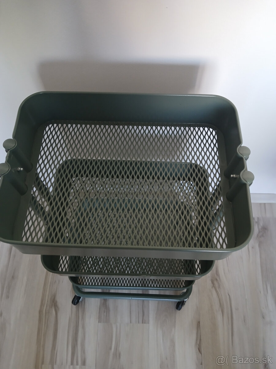 Ikea vozik na kolieskach sivozeleny - 3