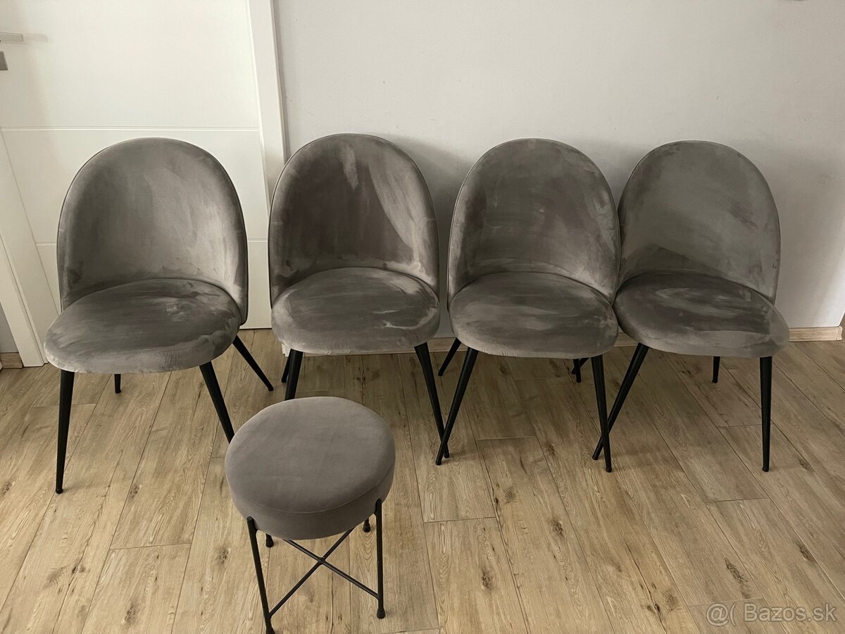 Jedalenske stolicky + taburet - 3