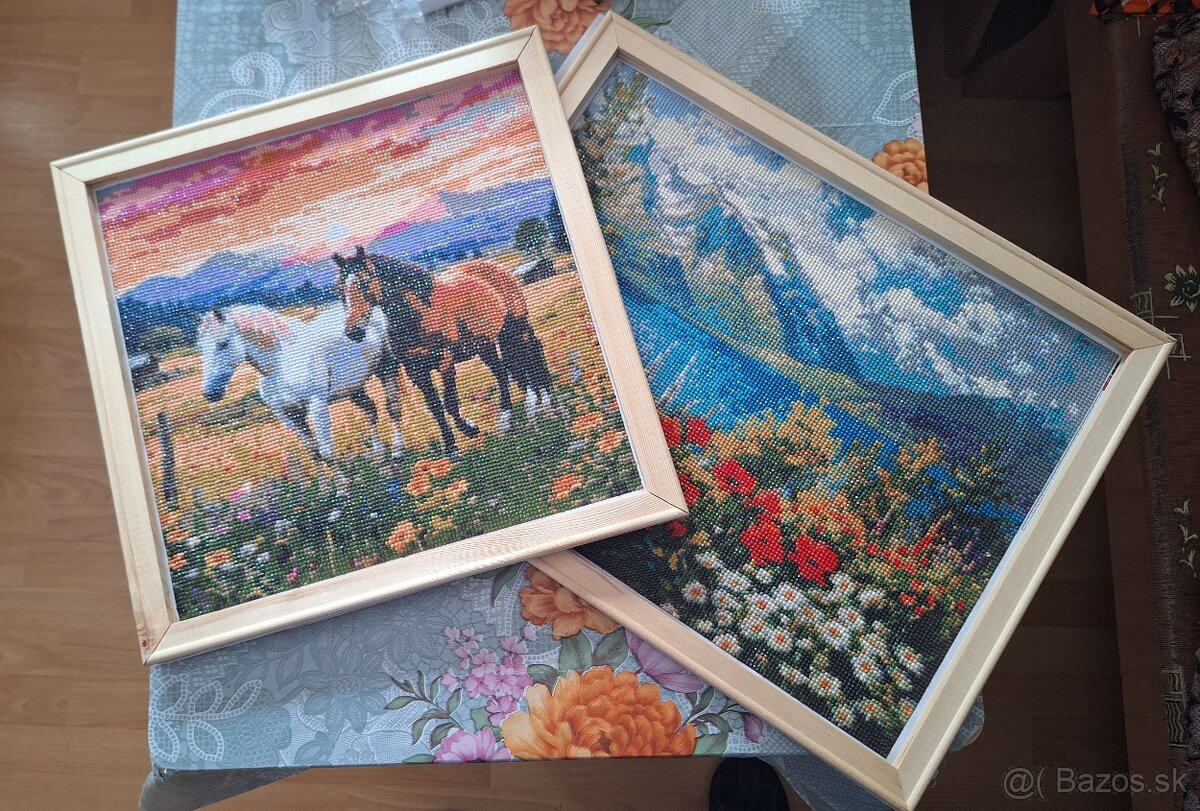 Diamantové maľby – ručná práca, rámované - 3
