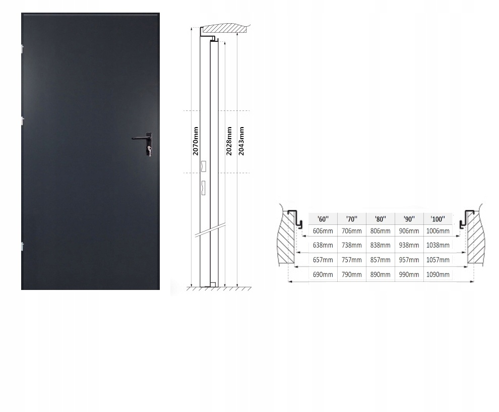 Vonkajšie technické dvere bronz 80 pravé - 3
