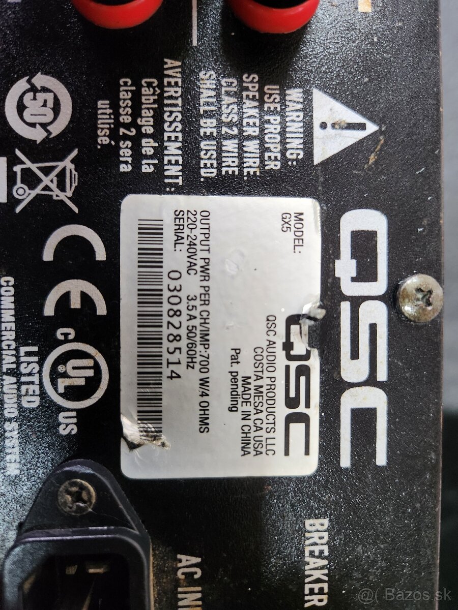 QSC GX5 – profi výkonový zosilňovač, plne funkčný - 3