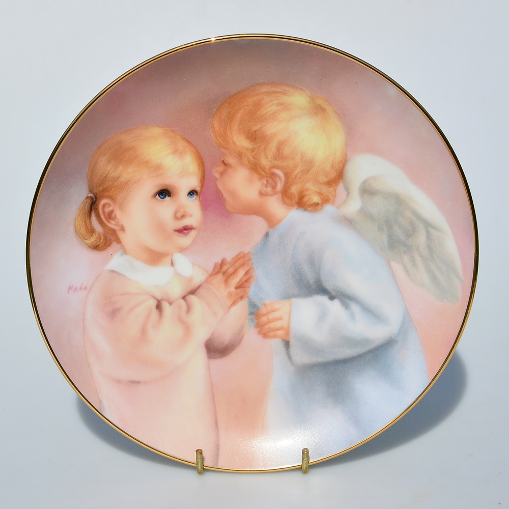 7 ks Porcelánové taniere - Anjel strážny a detičky - 3