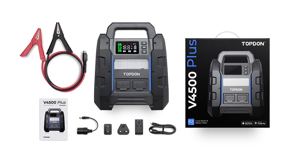 Topdon V4500 booster a tester batérii, powerbanka - 3