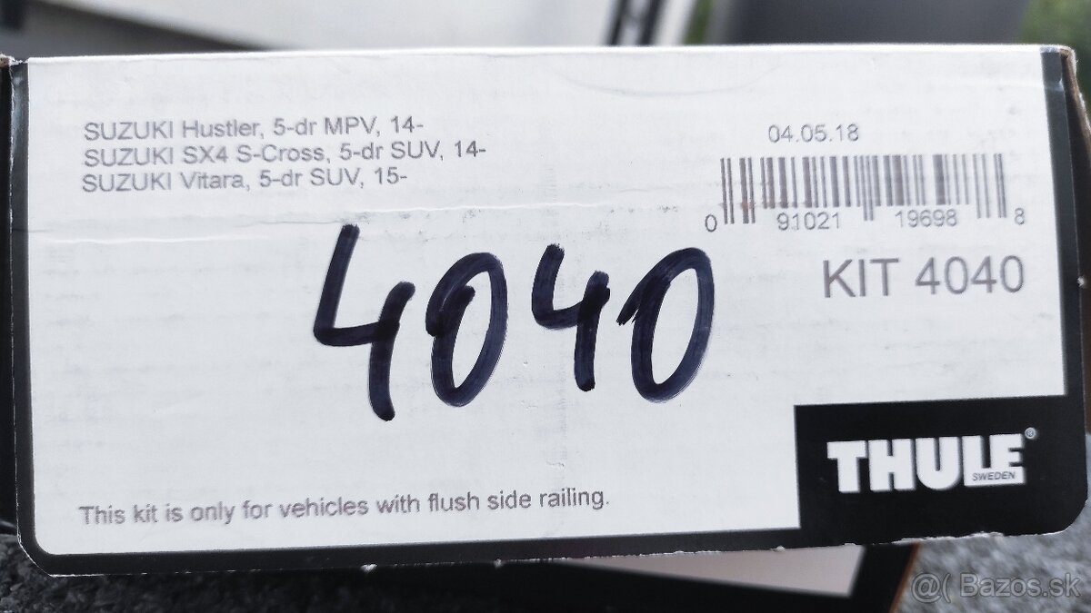 Thule kit 4040 držiak na SUZUKI bočne strešne lišty - 3