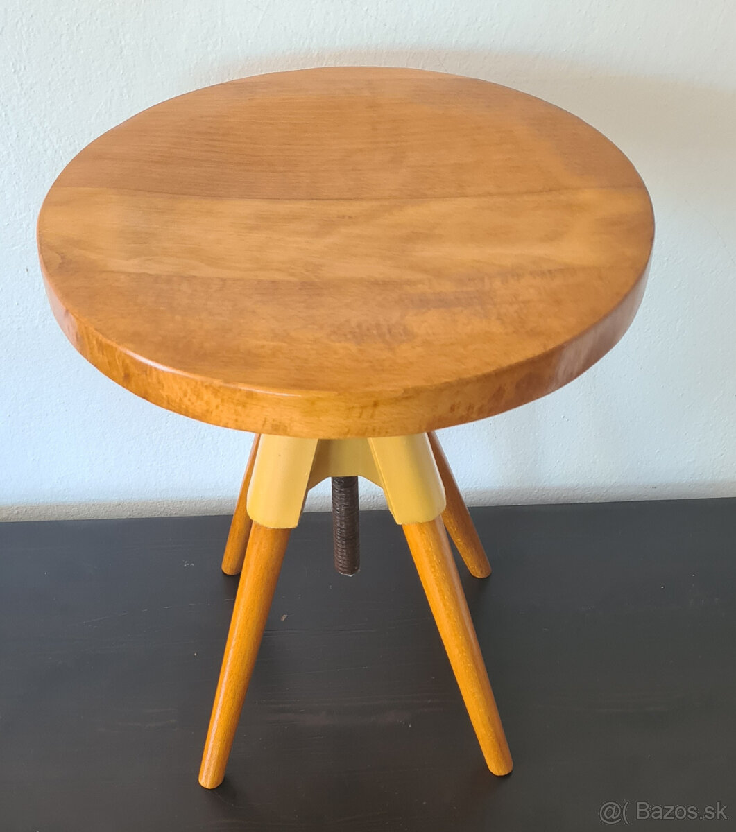 Retro buková stolička ku klavíru - 3