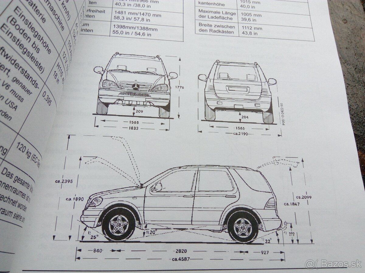 Mercedes ML320 a W100 - Typ600 - dielenská príručka. - 3