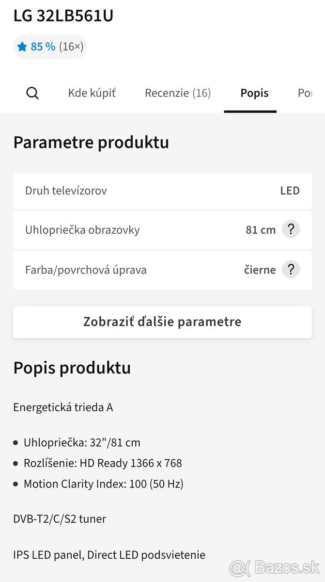 Televízor LG 32LB561U - 3
