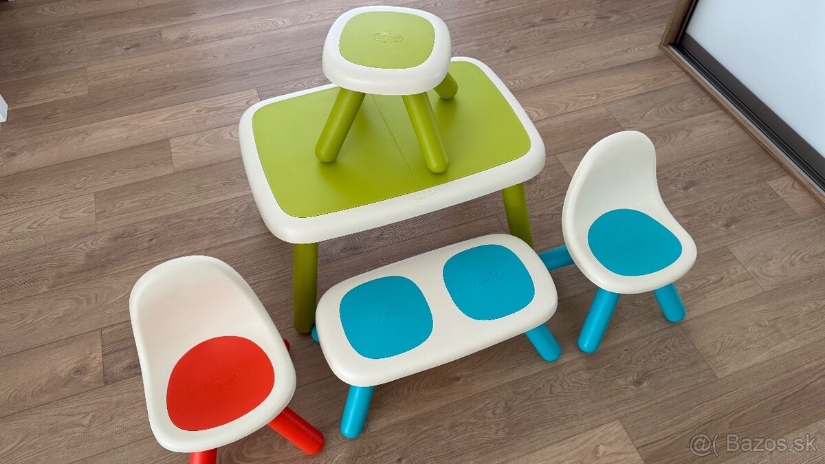 SET Smoby (stôl, lavička, stoličky, taburet) - 3