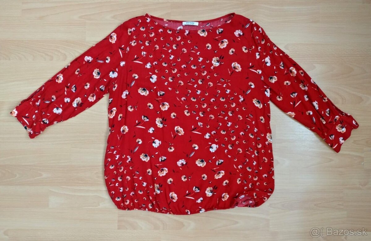 Dámska červená blúzka/halenka/tričko s 3/4 rukávom (Orsay) - 3