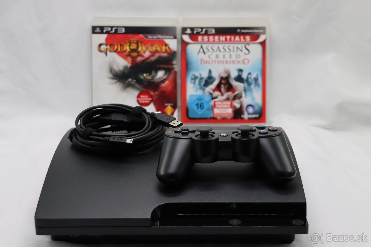 PS3 Slim CECH-3004B 160GB + 2 hry - 3