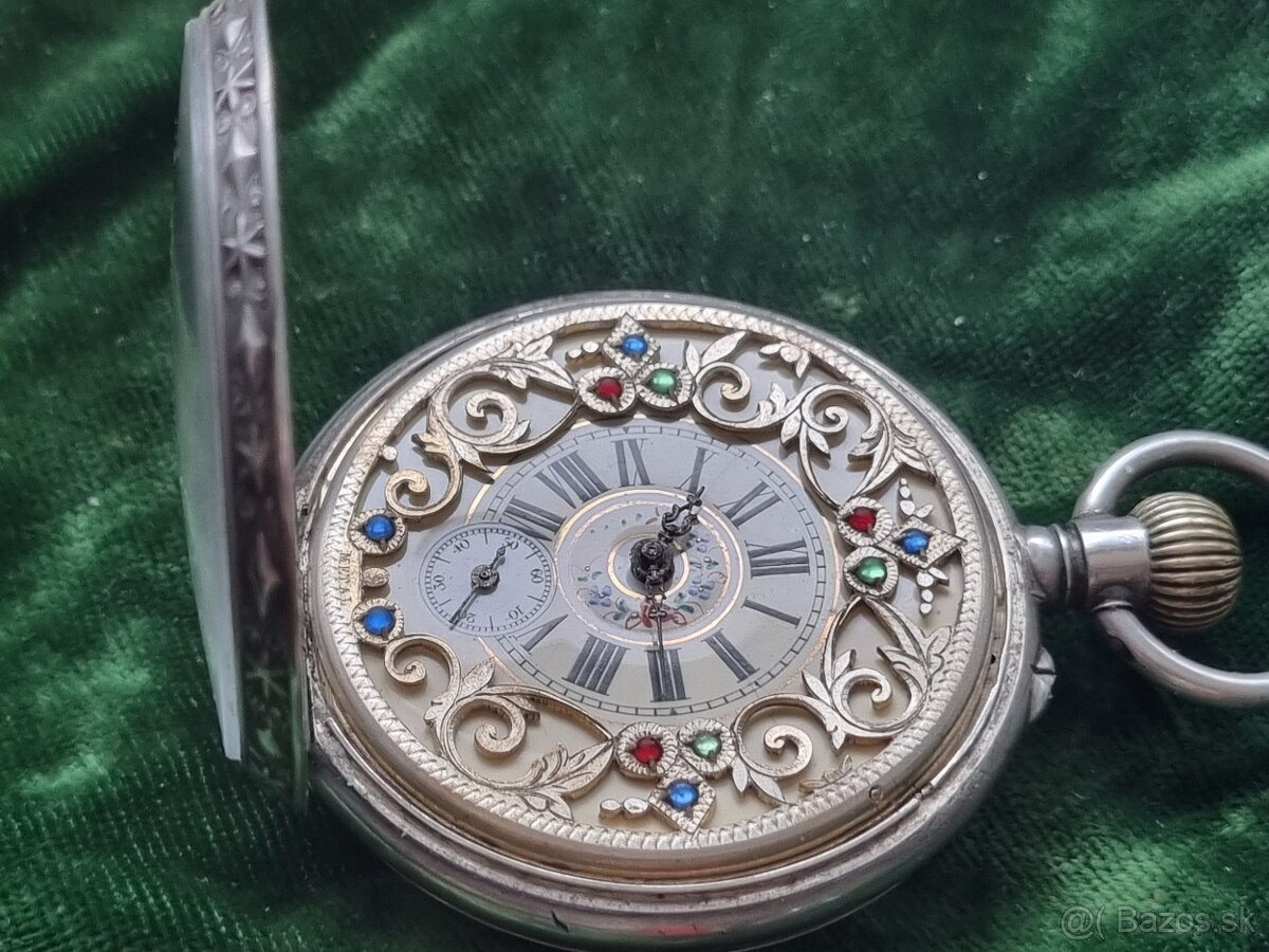 Strieborné, vreckové hodinky. - 3