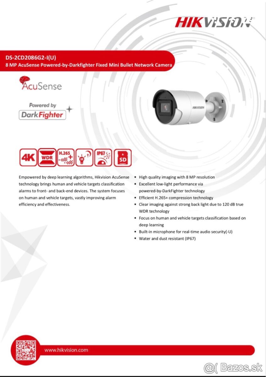 Hikvision 4K IP kamera DS-2CD2086G2 black - 3