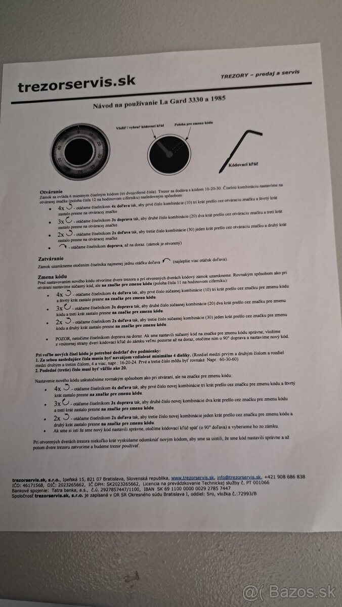 Predám trezor Format Paper Star 3SC - 3