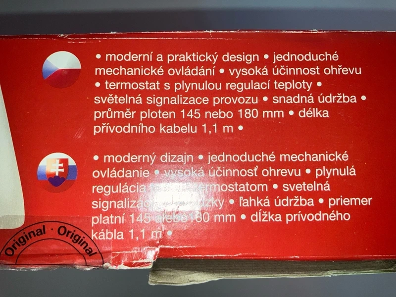 Novy, nepouzity elektricky varic zn. ETA, model 3109 - 3