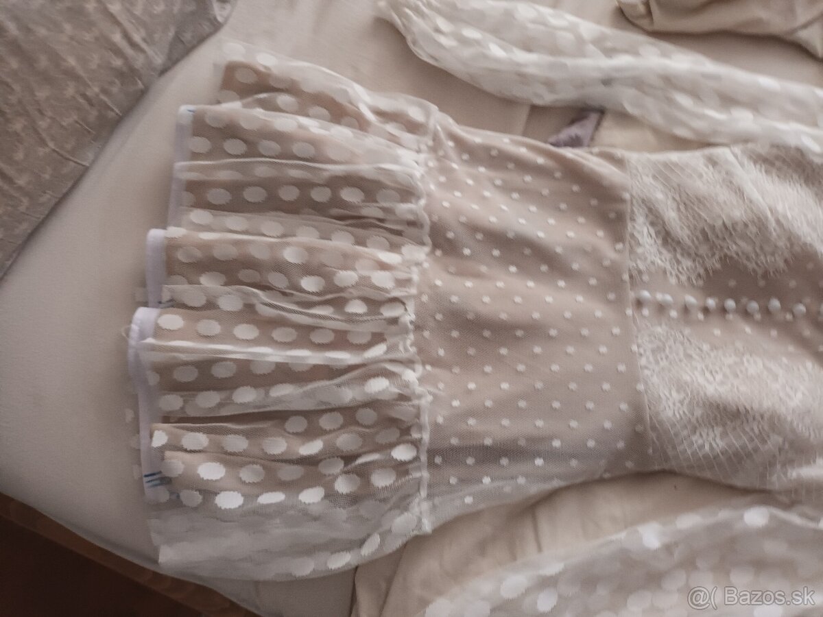 Biele čipkované šaty veľkosť S - 3