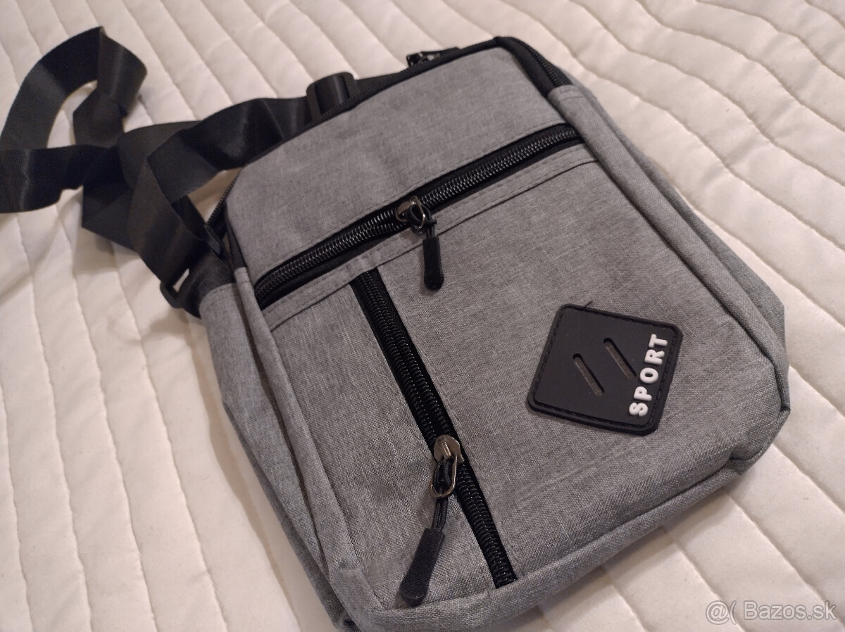 pánska sivá športová taška cez plece - ladvinka - 3