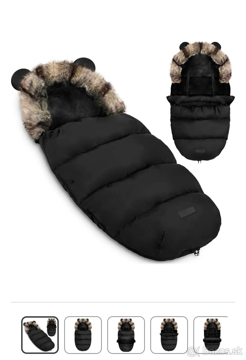 Spací vak (zimný fusak)kočíka, sánky Elmi Ricokids - čierny - 3