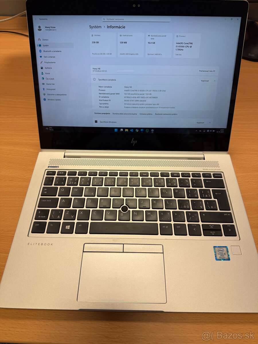 HP EliteBook 830 G5 – 13,3” Touchscreen - 3