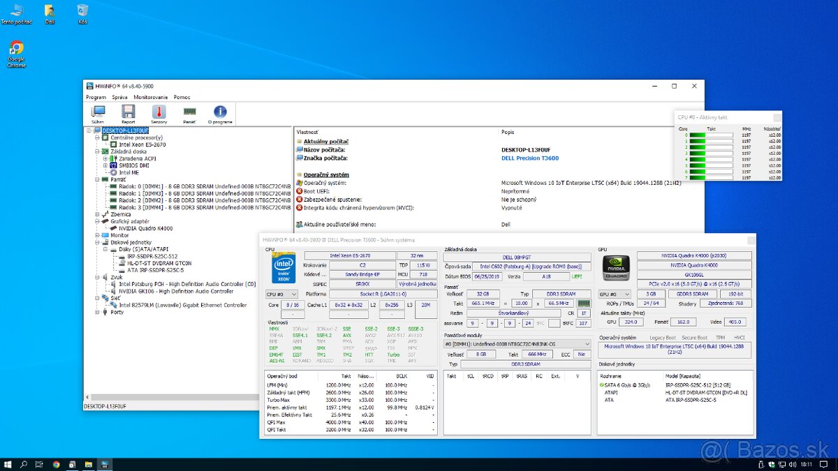 PC DELL Precision T3600 Xeon E5-2670/32GB DDR3/512GB SSD - 3