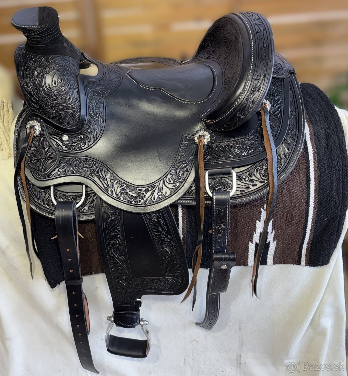 Westernový sedlový komplet 2) černý WADE - 3