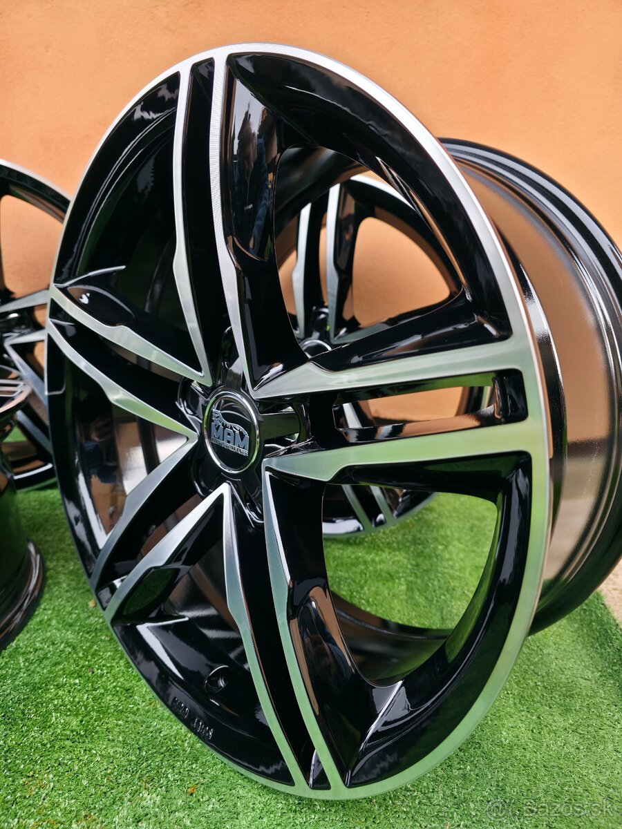ALU disky R18 5x112 - čierne s lemom - 3
