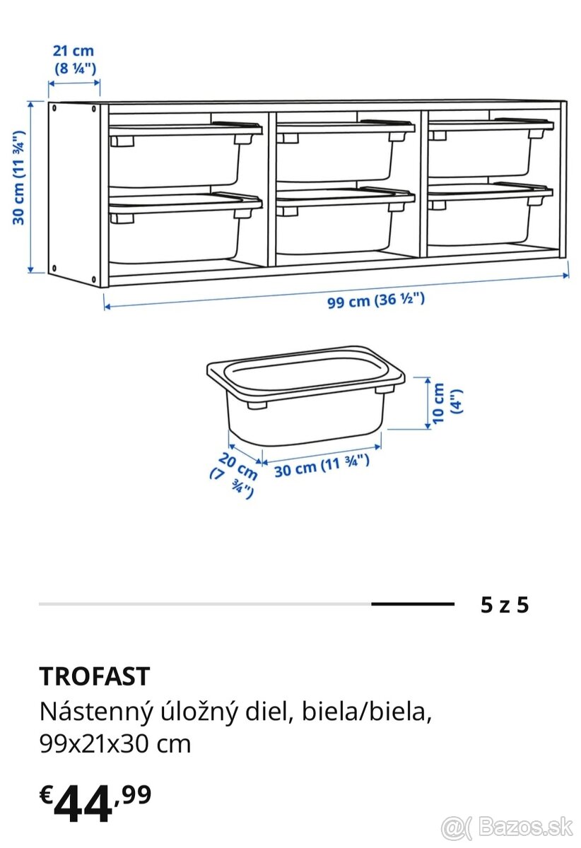 Policový úložný diel Trofast Ikea - 3