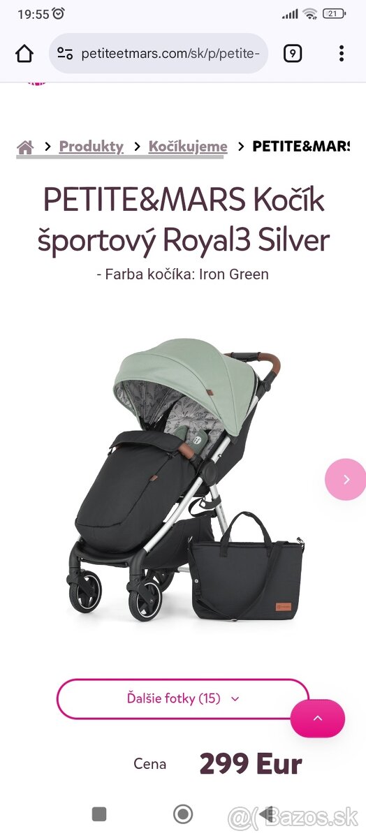 PETITE&MARS Kočík športový Royal3 Silver - 3