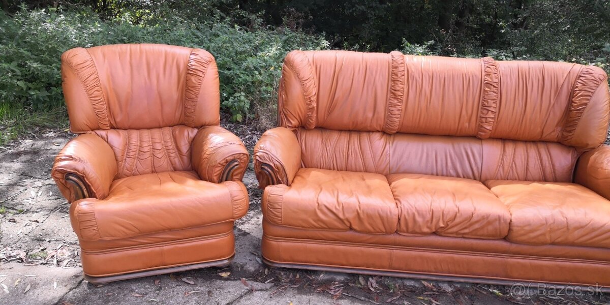 Kožená sedacia súprava 3+1+1 - 3