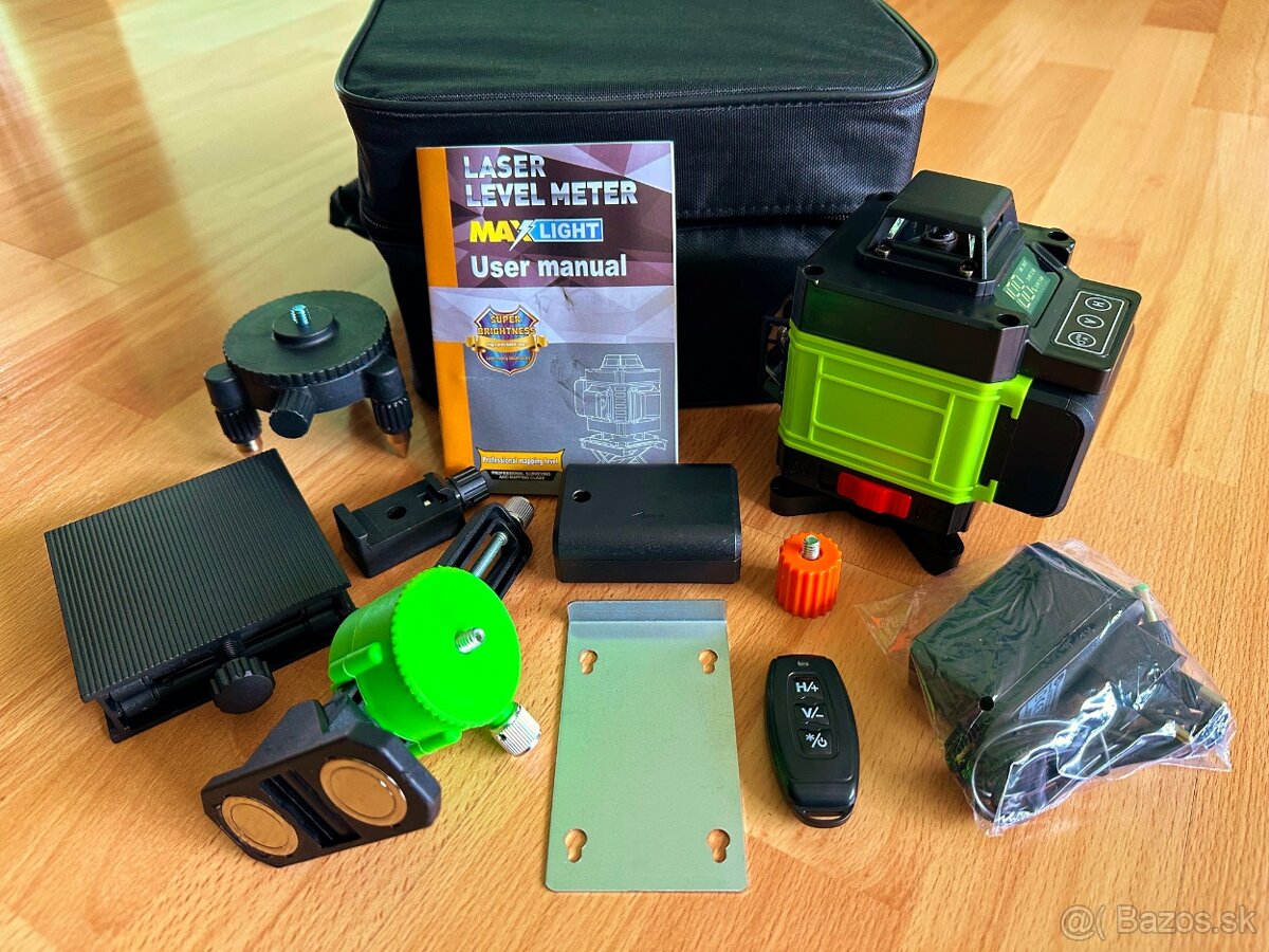 4D samonivelačný laser 16L 360° zelený lúč 2x batéria - 3