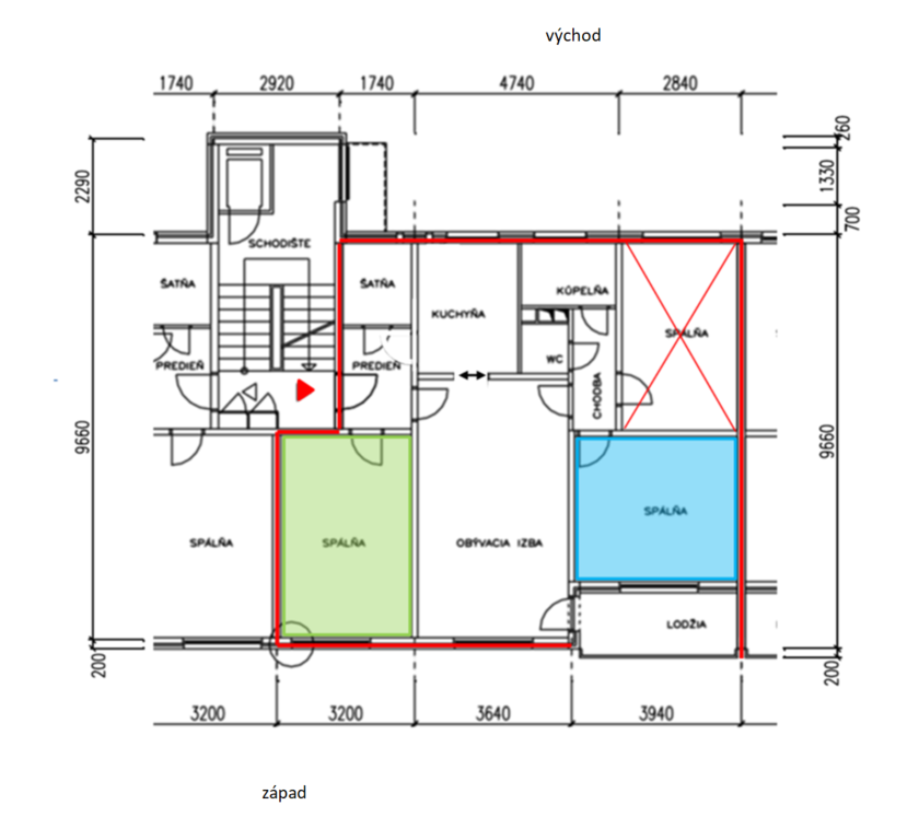 Voľná izba pre jednu osobu (spolu v 4-izb. byte len 2 osoby - 3