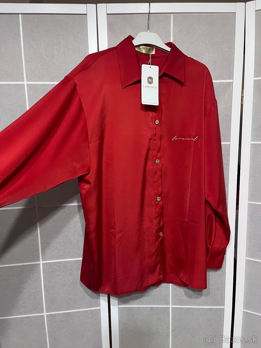 Damska červená košeľa - 3