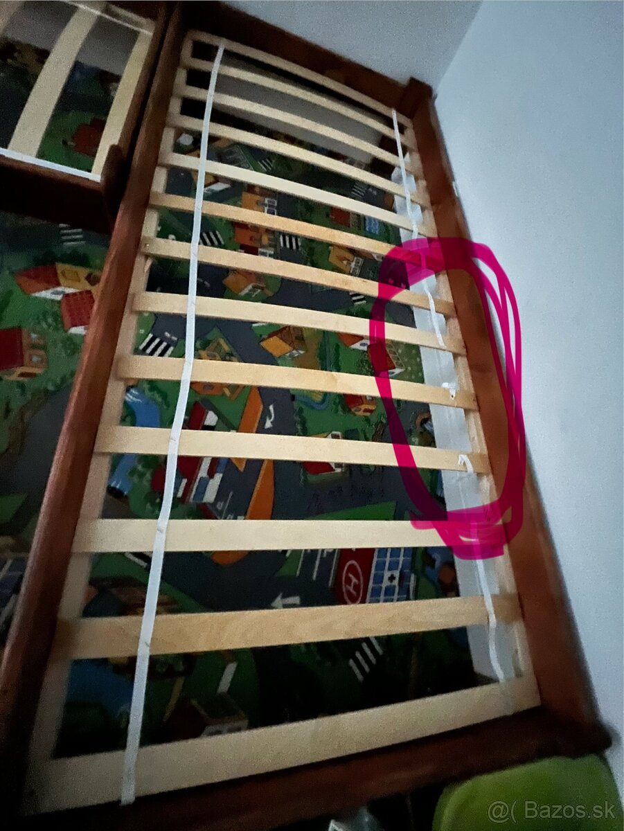 Posteľ 90 x 200 cm, jelša - 3