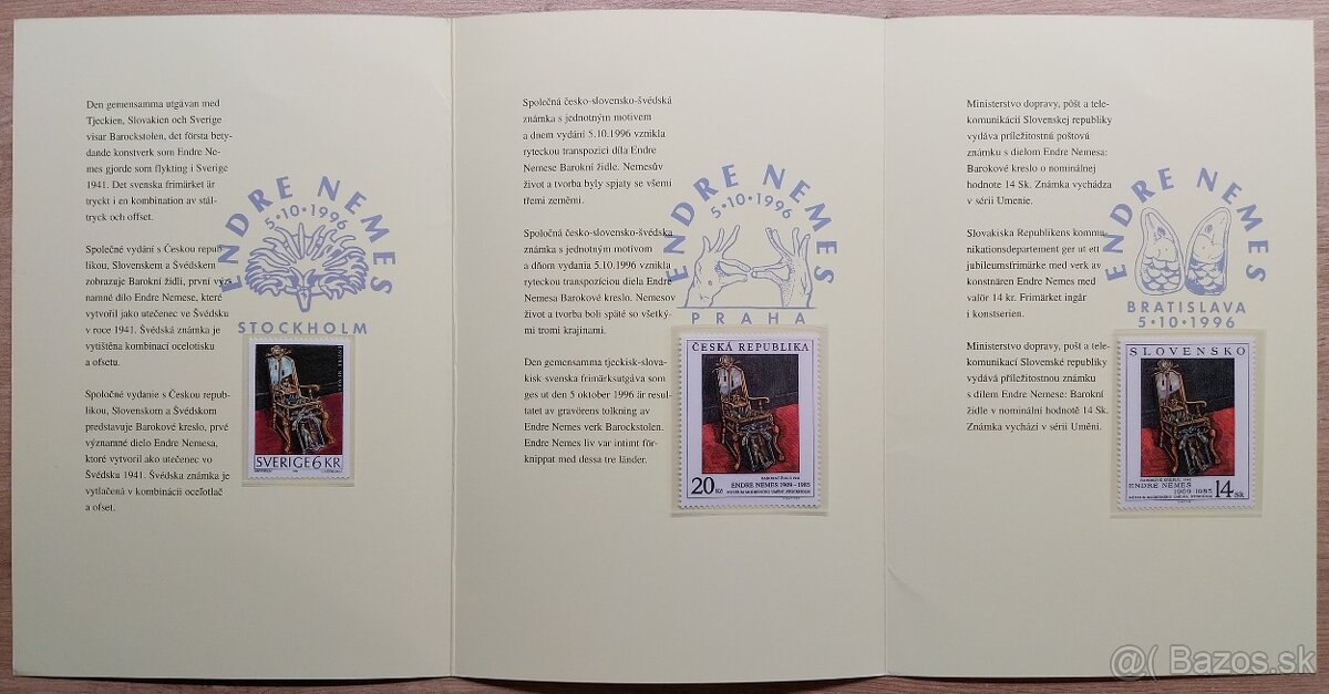 Spoločné vydanie SR + ČR + Švédsko – 1996 - 3