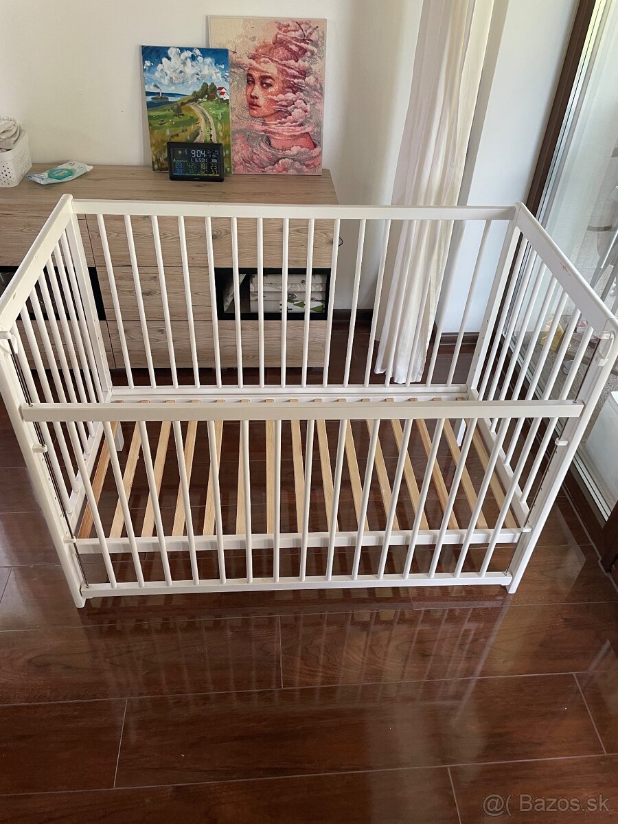 Detska postielka bielka s matracom - 3