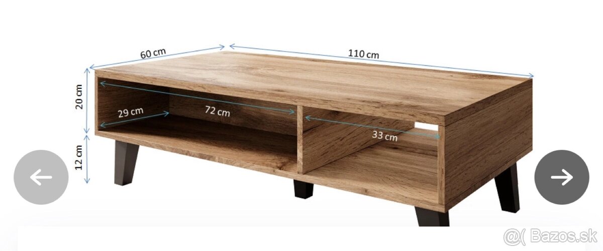 Konferenčný stôl dub/čierna nový - 3