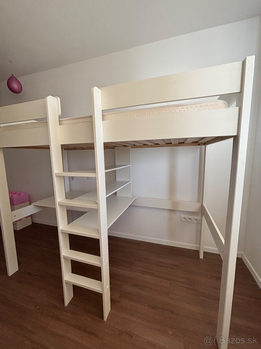 Detská postel so stolom a policami - 3