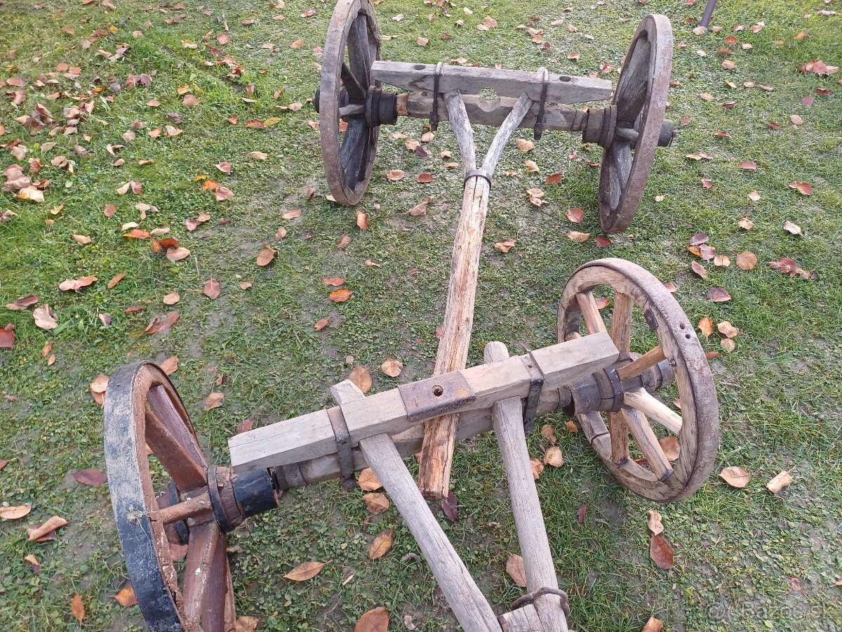 Starý drevený vozík - zachovalý - 3