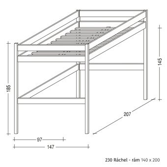 Poschodová posteľ Ráchel s policovými schodmi a skrinkou - 3