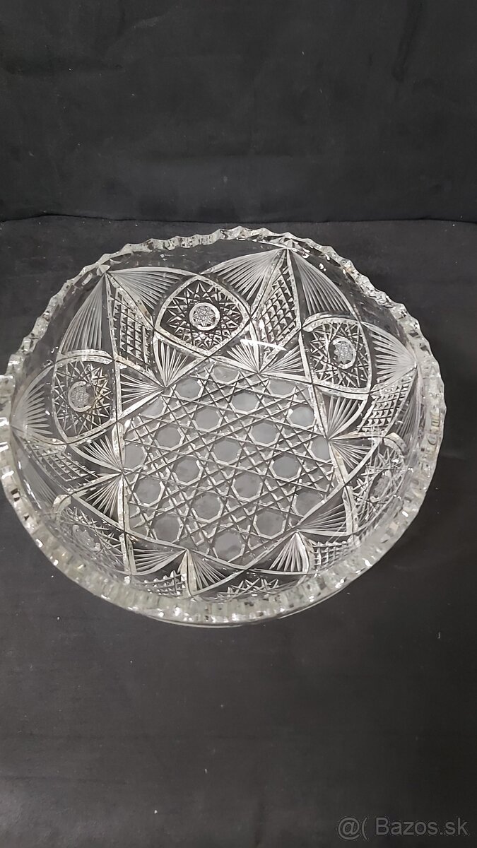 kryštálová brúsená misa priemerr 20cm - 3