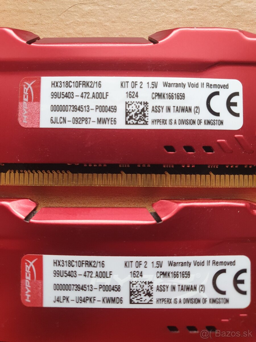 Kingston DDR3(2x8GB) HyperX FURY/1866MHz CL10 - 3