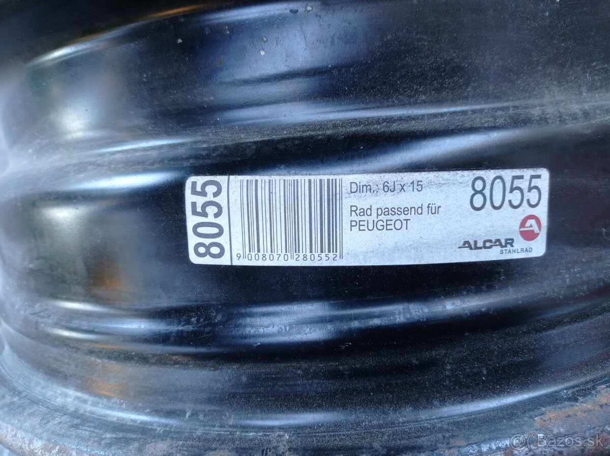 Predám 15" plechové disky na peugeot / citroen. - 3