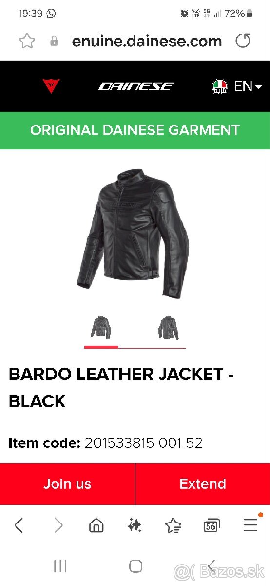 Kožená bunda na motorku Dainese 52/L - 3