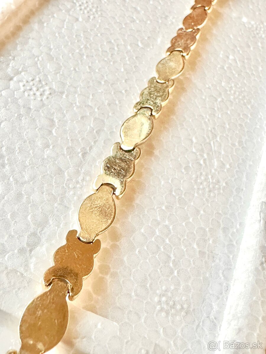 elegantný zlatý náramok dámsky 14 karát - 3