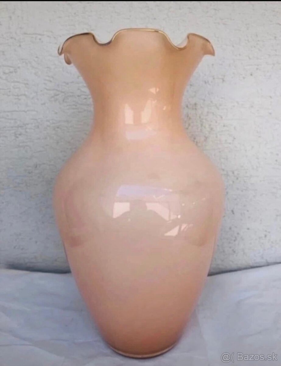 Krasna talianska vysoka sklena sklo vaza kvety - 3