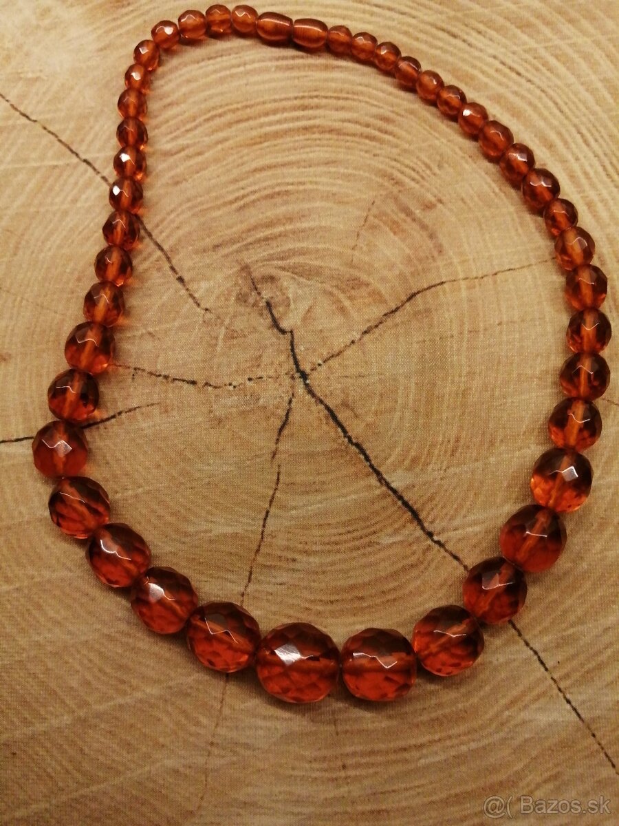 Starožitný náhrdelník - pravý jantá - 3