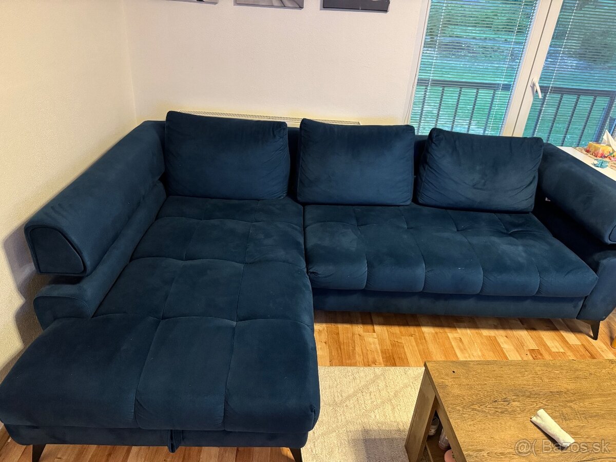 Sedacia súprava - modrá, ľavý roh - 3