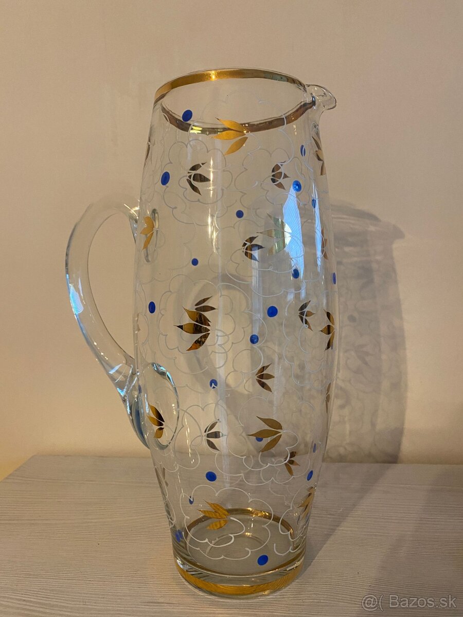 SKLENENÝ KRČAH A POHÁRE - 3