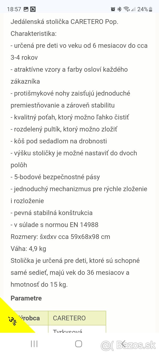 Jedálenská stolička - 3