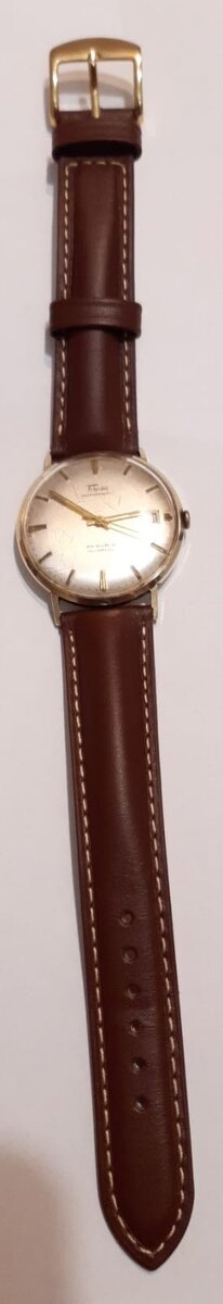 panske zlate 585 naramkove hodinky tiresa automat 25 rubis - 3