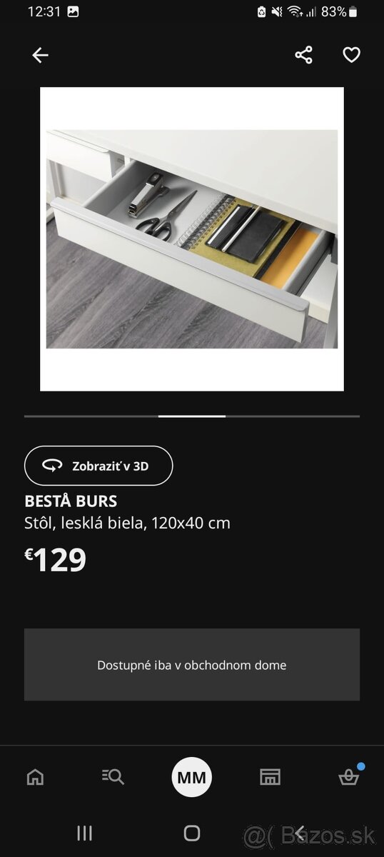 Písací stôl Bestä Burs - 3